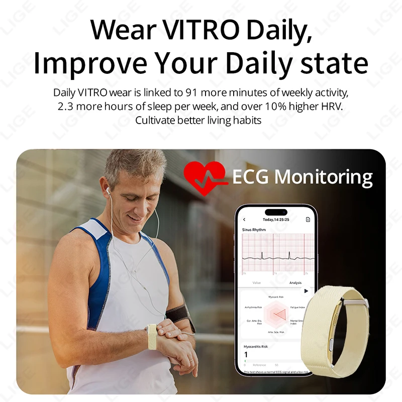 Homens relógio inteligente ecg - Fall Detection Watch avaliação e preço